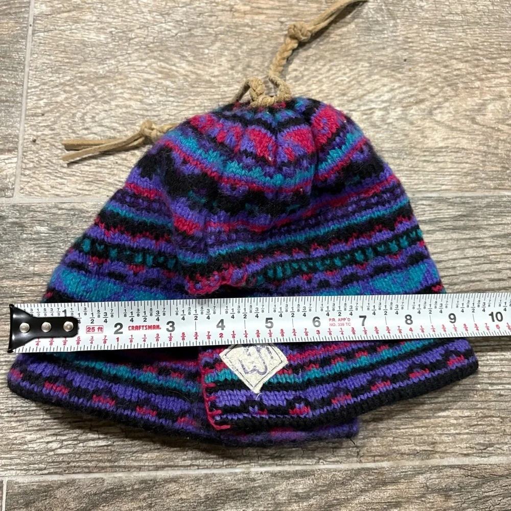 Vtg Merkley Headgear 100% Wool Kids Hat Beanie Knit Fair Isle Multicolor Unisex